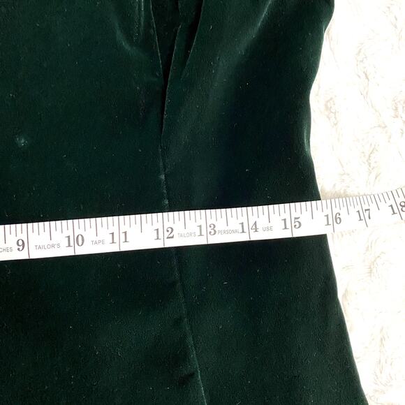 Vintage 80s Cachet by Bari Protas Green Velvet Evening Midi Dress 7/8 - Picture 7 of 8